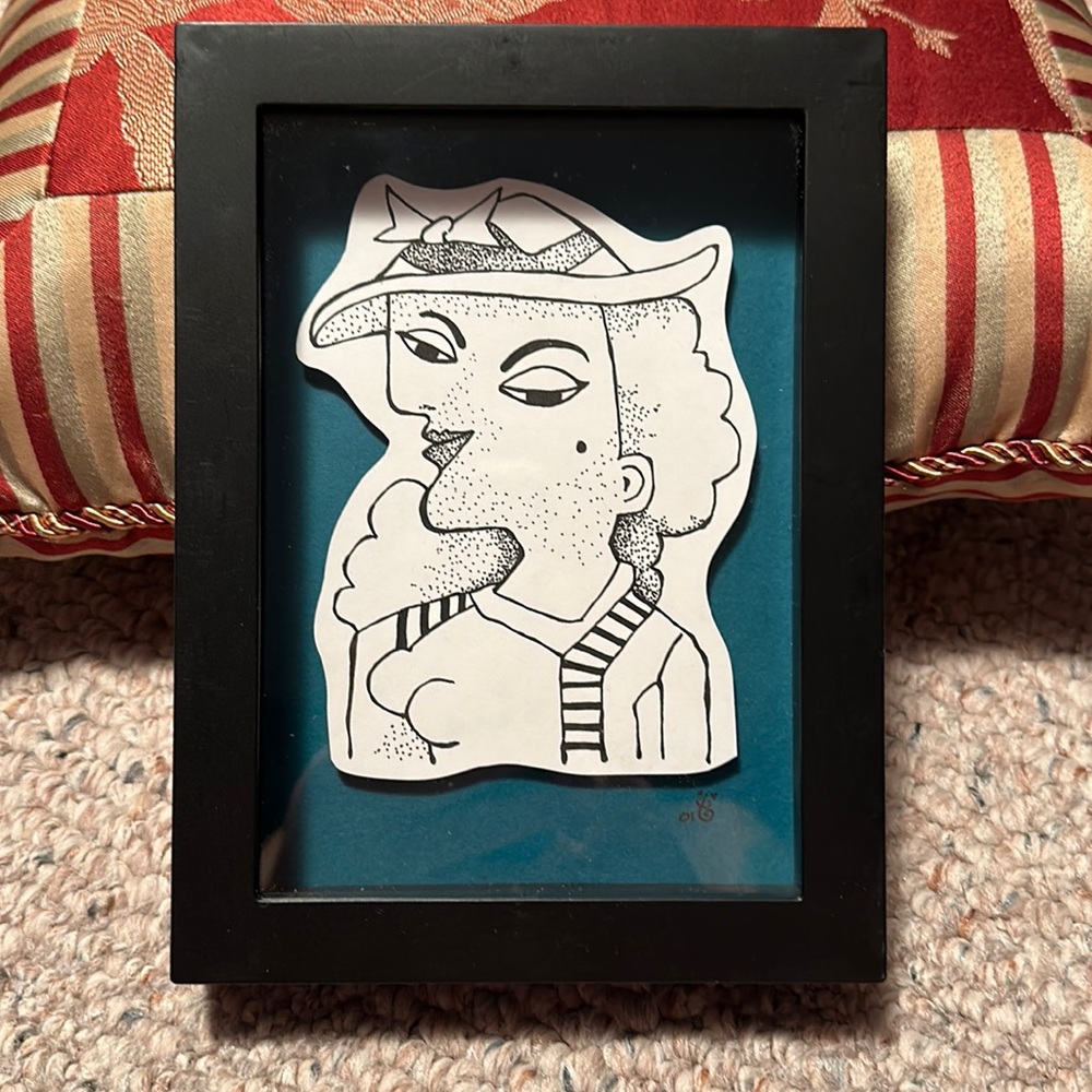 Original Hand Drawn Artwork by Jennifer Noran aka JennyKat - Abstract Woman.
